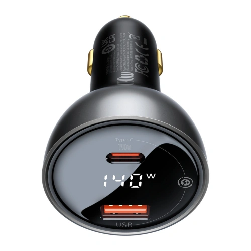 Kup Încărcător auto Baseus Display Digital USB-A/USB-C PD 3.1 140W + cablu USB-C 5A 240W 1m negru - BSU3979 - {ean13} - Sklep Home Screen