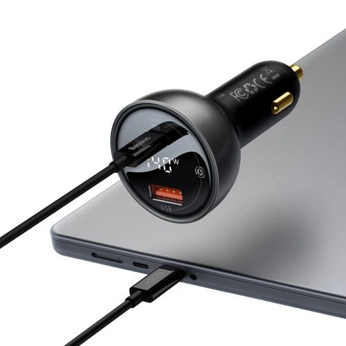 Kup Autós töltő Baseus Digitális kijelző USB-A/USB-C PD 3.1 140W + USB-C 5A 240W 1m fekete kábel - BSU3979 - {ean13} - Sklep Home Screen