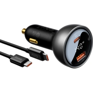 Kup Ładowarka samochodowa Baseus Digital Display USB-A/USB-C PD 3.1 140W + kabel USB-C 5A 240W 1m czarny - BSU3979 - {ean13} - Sklep Home Screen