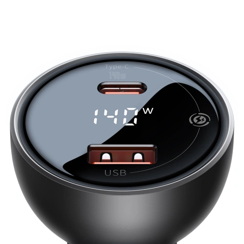 Kup Autós töltő Baseus Digitális kijelző USB-A/USB-C PD 3.1 140W + USB-C 5A 240W 1m fekete kábel - BSU3979 - {ean13} - Sklep Home Screen