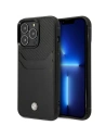 Etui BMW BMHCP14L22RSEPK Apple iPhone 14 Pro fekete/bal Leather Card Slot
