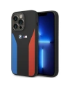 Etui BMW BMHCP14L22SCSK Apple iPhone 14 Pro fekete/kék Szilikon Kék&Piros Csíkos M Kollekció