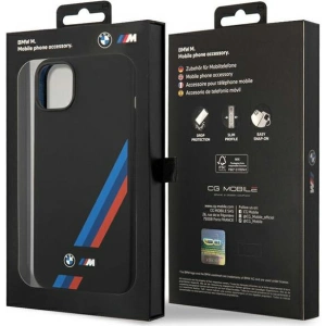 Etui BMW BMHCP14M22SOTK Apple iPhone 14 Plus / 15 Plus czarny/black Silicone Slanted Sttripes