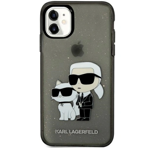 Kup Karl Lagerfeld Apple Tasche KLHCN61HNKCTGK iPhone 11/XR schwarz/schwarz Hartschale Gliter Karl&Choupette - KLD1516 - {ean13} - Sklep Home Screen