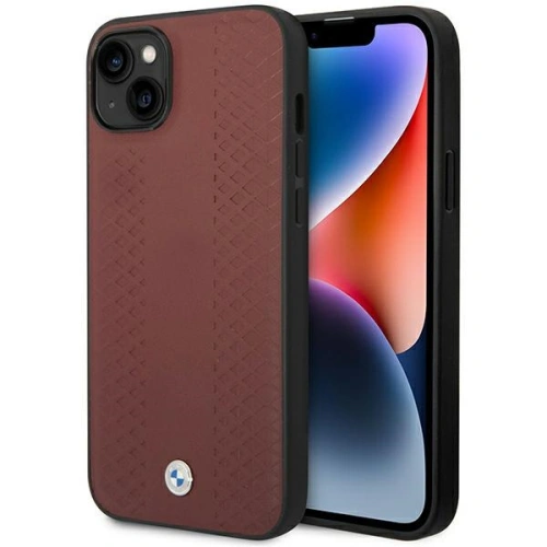 Kup Etui BMW BMHCP14S22RFGR Apple iPhone 14 burgundowy/burgundy Leather Diamond Pattern - BMW371 - {ean13} - Sklep Home Screen