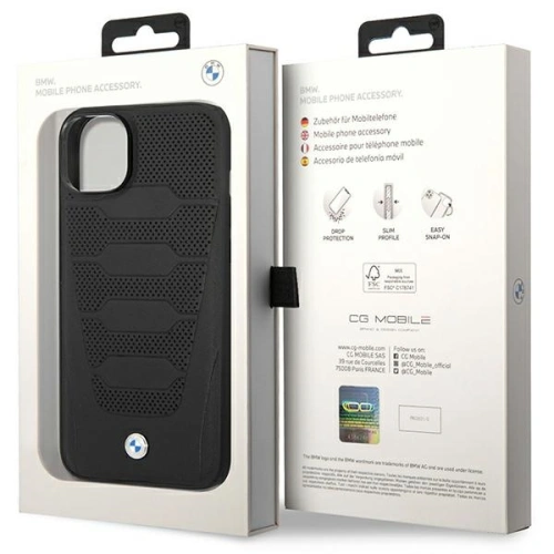 Kup Etui BMW BMHCP14S22RPSK Apple iPhone 14 negru/black Pattern pentru scaune din piele - BMW372 - {ean13} - Sklep Home Screen