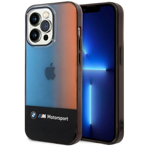 Kup Etui BMW BMHCP14X22HMGK Apple iPhone 14 Pro Max negru/black Half Tricolor - BMW376 - {ean13} - Sklep Home Screen