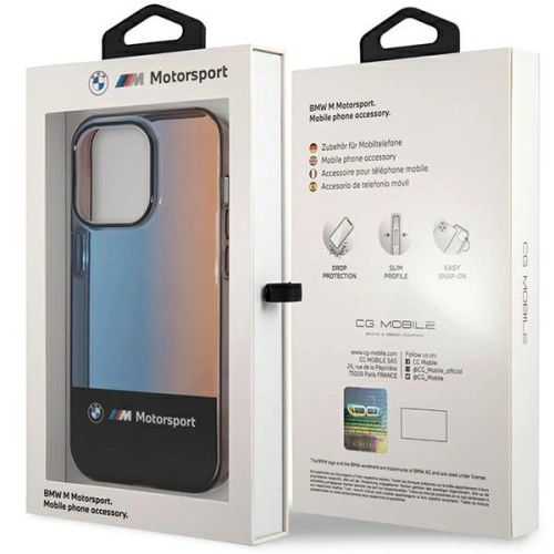 Kup Etui BMW BMHCP14X22HMGK Apple iPhone 14 Pro Max negru/black Half Tricolor - BMW376 - {ean13} - Sklep Home Screen