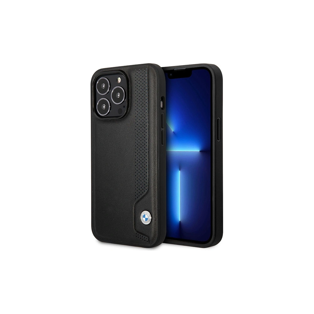 Etui BMW BMHCP14X22RBDK Apple iPhone 14 Pro Max czarny/black hardcase Leather Blue Dots