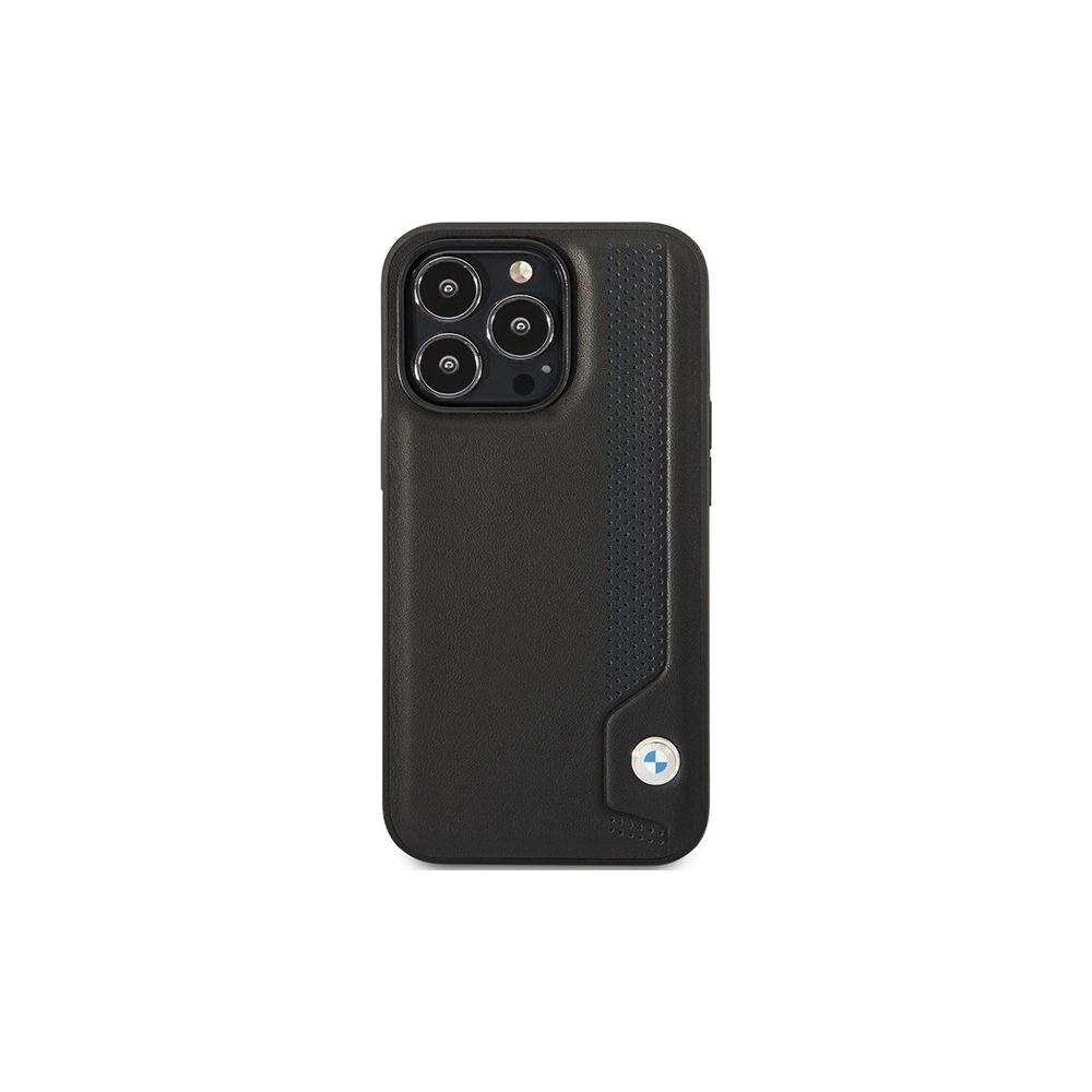 Etui BMW BMHCP14X22RBDK Apple iPhone 14 Pro Max czarny/black hardcase Leather Blue Dots