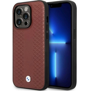 Etui BMW BMHCP14X22RFGR Apple iPhone 14 Pro Max burgundowy/burgundy Leather Diamond Pattern