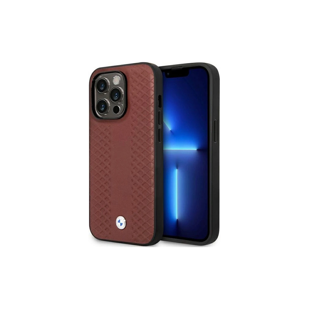 Etui BMW BMHCP14X22RFGR Apple iPhone 14 Pro Max burgundowy/burgundy Leather Diamond Pattern