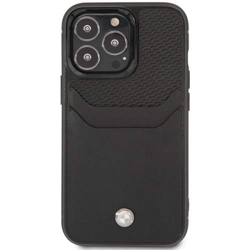 Buy BMW BMHCP14X22RSEPK Apple iPhone 14 Pro Max black Leather Card Slot - BMW383 - {ean13} - Home Screen Store Europe