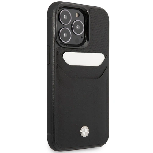 Buy BMW BMHCP14X22RSEPK Apple iPhone 14 Pro Max black Leather Card Slot - BMW383 - {ean13} - Home Screen Store Europe