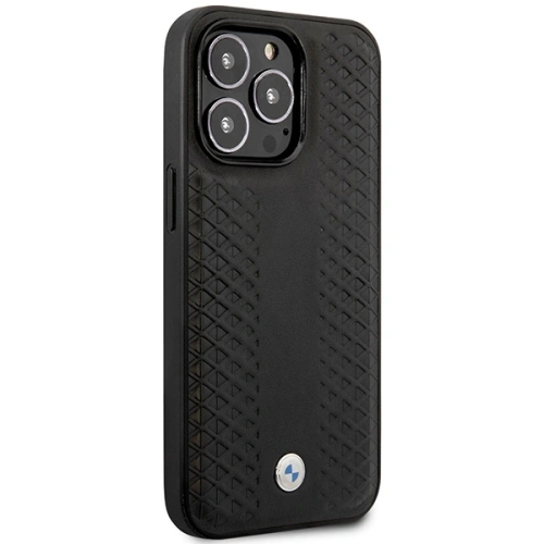 Buy BMW BMHMP14L22RFGK Apple iPhone 14 Pro black Leather Diamond Pattern MagSafe - BMW388 - {ean13} - Home Screen Store Europe