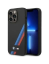 BMW Apple Tasche BMHMP14L22SOTK iPhone 14 Pro schwarz/schwarz Silikon Abgeschrägte Streifen MagSafe