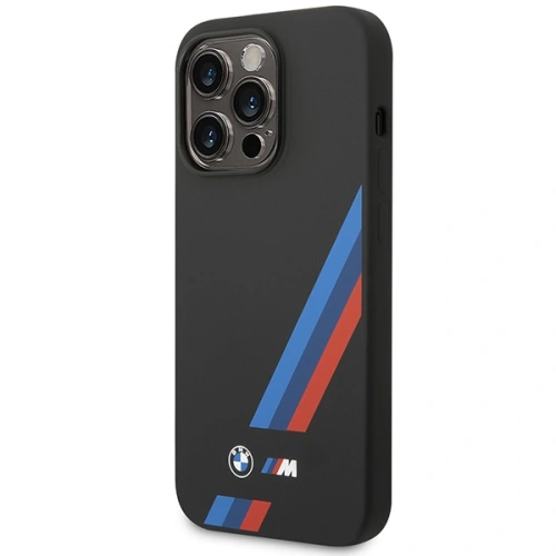 Kup Etui BMW BMHMP14L22SOTK Apple iPhone 14 Pro negru/black Silicon Slanted Stripes MagSafe - BMW392 - {ean13} - Sklep Home Screen