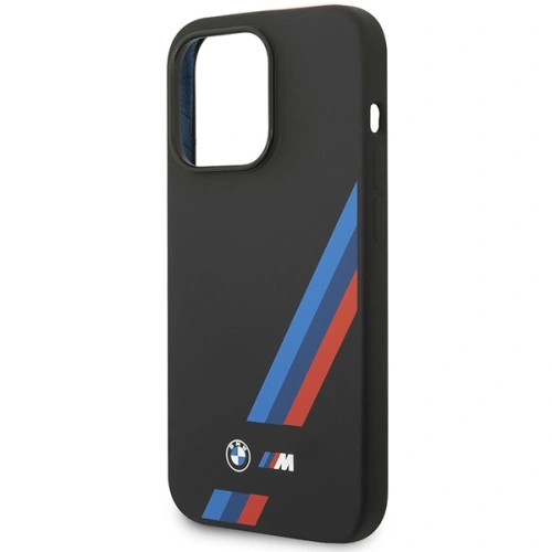 Kup Etui BMW BMHMP14L22SOTK Apple iPhone 14 Pro negru/black Silicon Slanted Stripes MagSafe - BMW392 - {ean13} - Sklep Home Screen