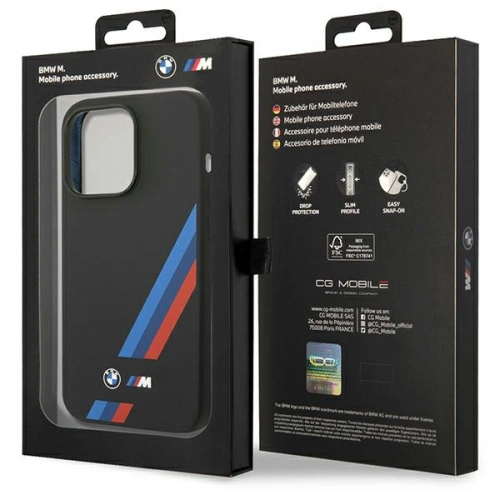 Kup Etui BMW BMHMP14L22SOTK Apple iPhone 14 Pro negru/black Silicon Slanted Stripes MagSafe - BMW392 - {ean13} - Sklep Home Screen