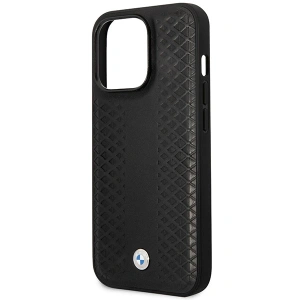 Etui BMW BMHMP14X22RFGK Apple iPhone 14 Pro Max czarny/black Leather Diamond Pattern MagSafe