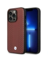 Etui BMW BMHMP14X22RFGR Apple iPhone 14 Pro Max burgund/burgundy din piele cu model în diamant MagSafe