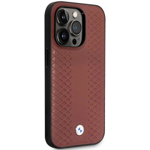 Buy BMW BMHMP14X22RFGR Apple iPhone 14 Pro Max burgundy Leather Diamond Pattern MagSafe - BMW397 - {ean13} - Home Screen Store Europe