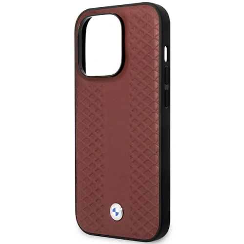 Buy BMW BMHMP14X22RFGR Apple iPhone 14 Pro Max burgundy Leather Diamond Pattern MagSafe - BMW397 - {ean13} - Home Screen Store Europe