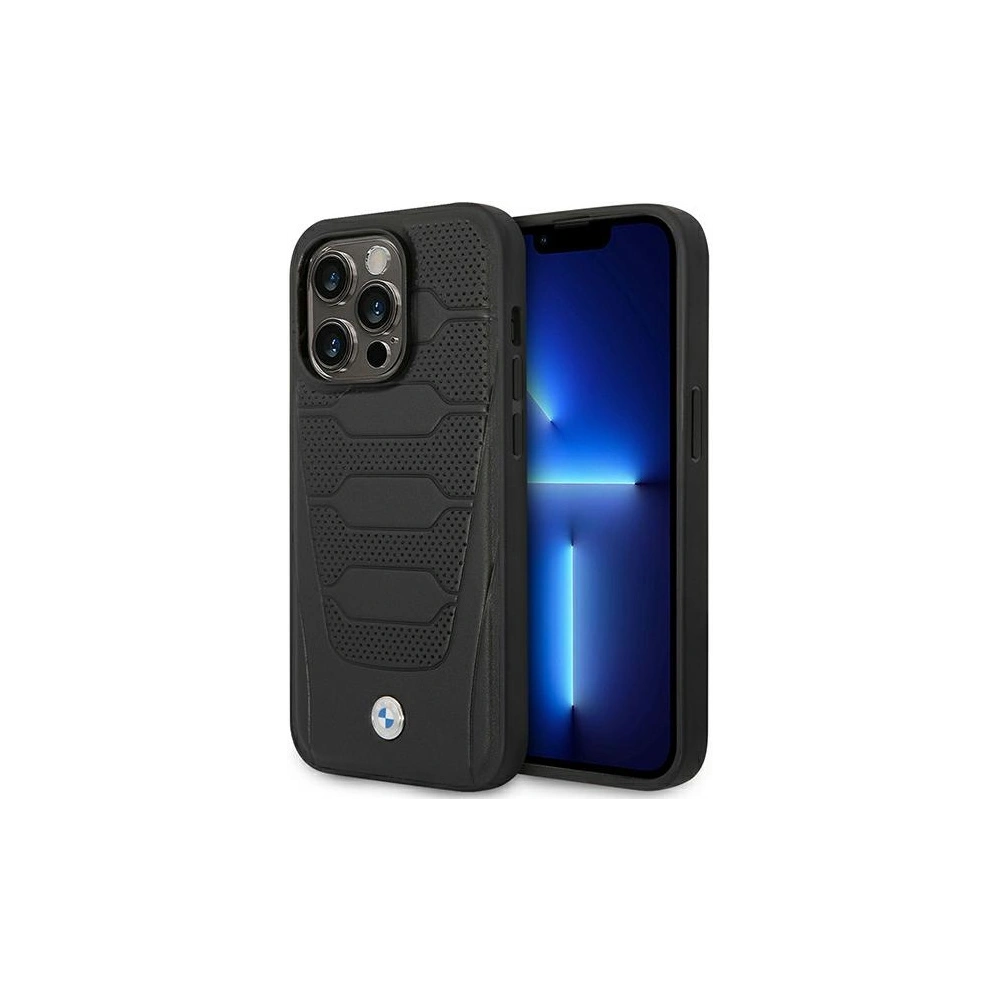 Etui BMW BMHMP14X22RPSK Apple iPhone 14 Pro Max czarny/black Leather Seats Pattern MagSafe