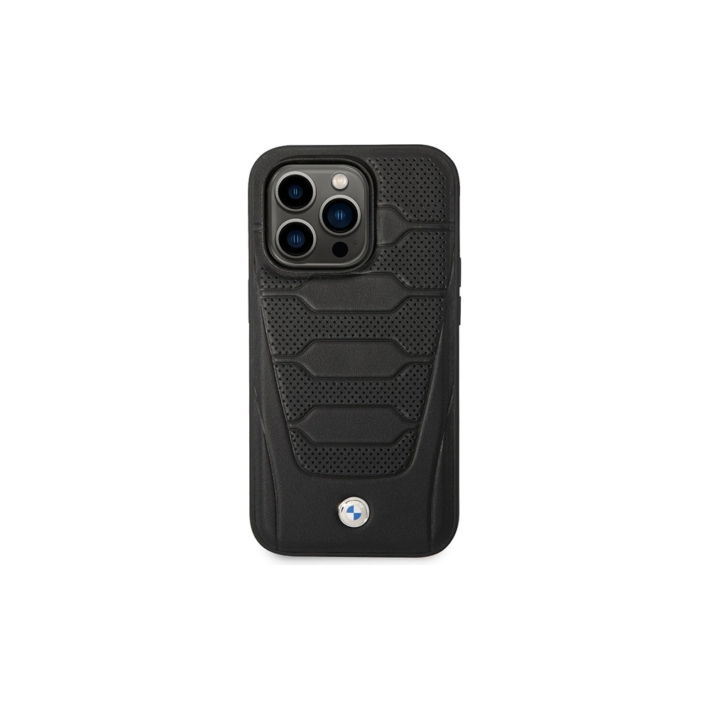 Etui BMW BMHMP14X22RPSK Apple iPhone 14 Pro Max czarny/black Leather Seats Pattern MagSafe