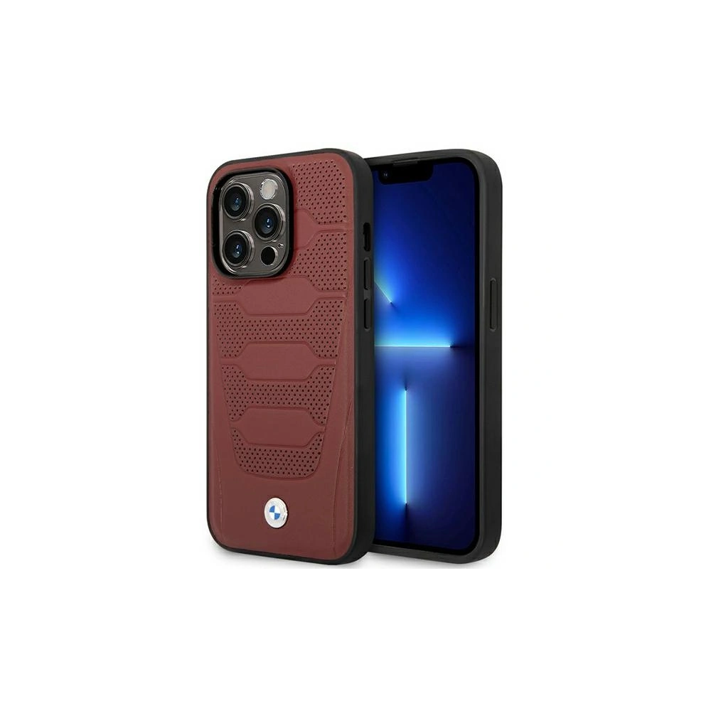 Etui BMW BMHMP14X22RPSR Apple iPhone 14 Pro Max burgundowy/burgundy Leather Seats Pattern MagSafe