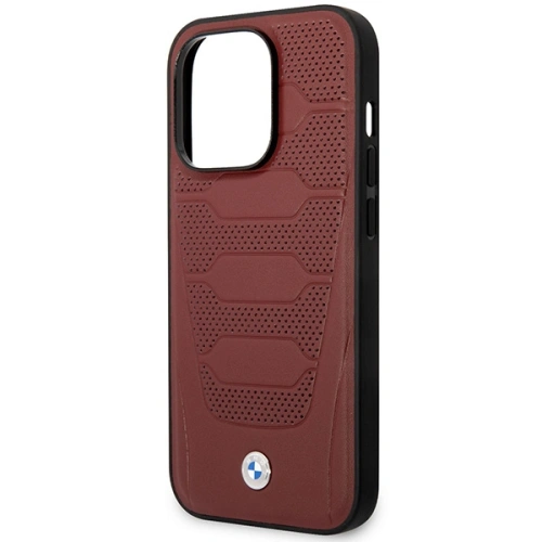 Buy BMW BMHMP14X22RPSR Apple iPhone 14 Pro Max burgundy Leather Seats Pattern MagSafe - BMW399 - {ean13} - Home Screen Store Europe