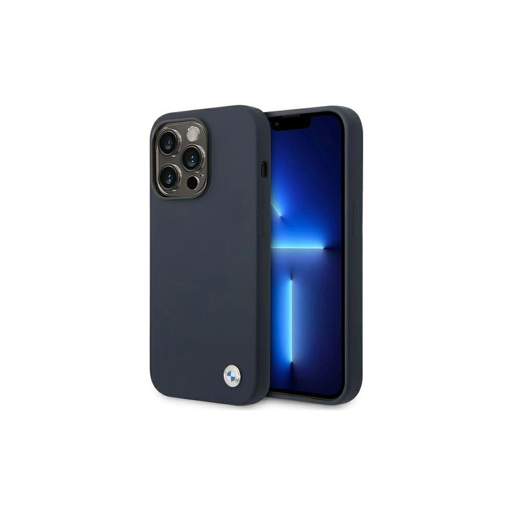 Etui BMW BMHMP14XSILNA Apple iPhone 14 Pro Max granatowy/navy Silicone Metal Logo MagSafe