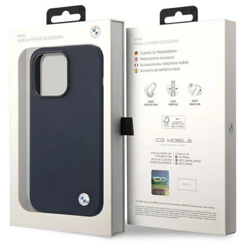 Kup Etui BMW BMHMP14XSILNA Apple iPhone 14 Pro Max sötétkék/sötétkék Szilikon Fém Logó MagSafe - BMW400 - {ean13} - Sklep Home Screen