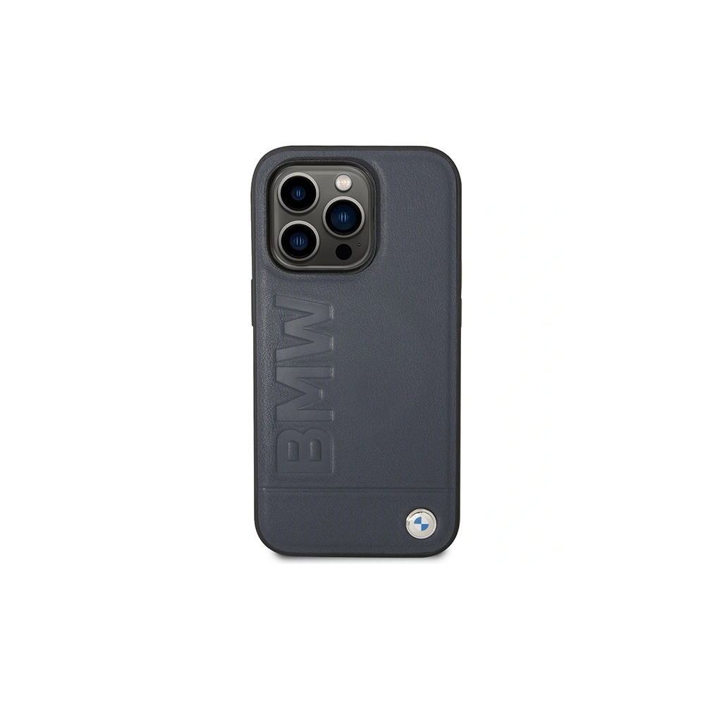 Etui BMW BMHMP14XSLLNA Apple iPhone 14 Pro Max granatowy/navy hardcase Leather Hot Stamp MagSafe