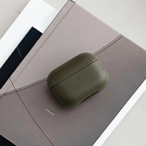 Kup [OUTLET] UNIQ Terra tok Apple AirPods Pro valódi bőr olíva zöld/olive - OT-470 - {ean13} - Sklep Home Screen