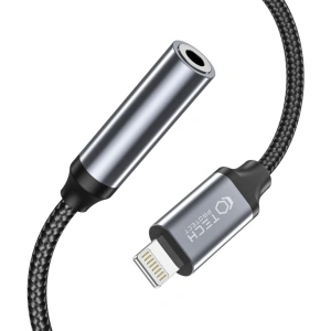 Adapter Tech-Protect Ultraboost Lightning/mini jack 3.5mm Fekete