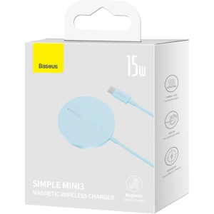 Kup Ładowarka bezprzewodowa MagSafe Baseus Simple Mini3 Qi 15W niebieska - BSU3981 - {ean13} - Sklep Home Screen