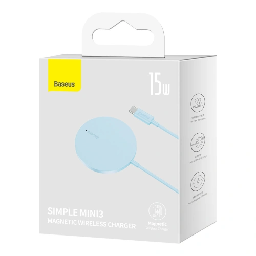 Kup MagSafe vezeték nélküli töltő Baseus Simple Mini3 Qi 15W kék - BSU3981 - {ean13} - Sklep Home Screen
