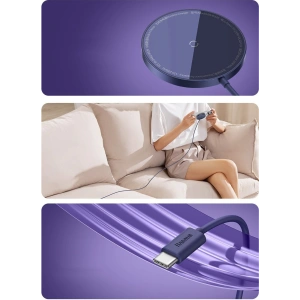 Kup Ładowarka bezprzewodowa MagSafe Baseus Simple Mini3 Qi 15W niebieska - BSU3981 - {ean13} - Sklep Home Screen