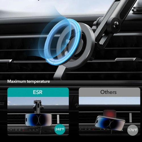 Kup ESR Magnetische Autohalterung Halolock Magnetic MagSafe Dashboard Einstellbare Autohalterung Schwarz - ESR660 - {ean13} - Sklep Home Screen