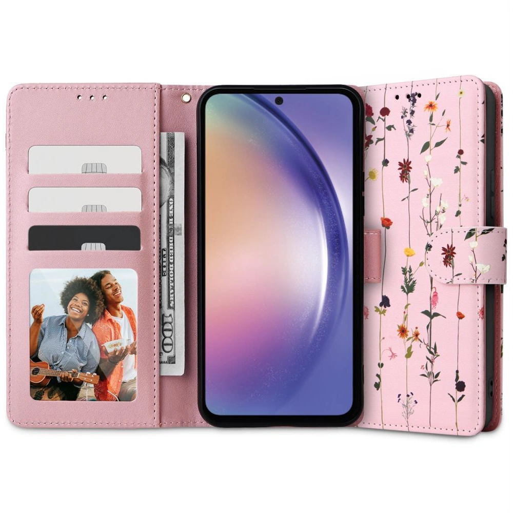 Etui Tech-Protect Wallet Samsung Galaxy A14 5G Garden Pink