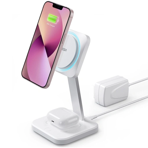Kup Încărcător wireless ESR HaloLock 2in1 Cryoboost Magnetic MagSafe Wireless Charger Arctic White - ESR661 - {ean13} - Sklep Home Screen