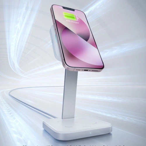 Kup Ładowarka bezprzewodowa ESR HaloLock 2in1 Cryoboost Magnetic MagSafe Wireless Charger Arctic White - ESR661 - {ean13} - Sklep Home Screen