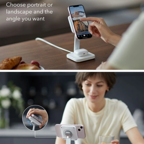 Kup Încărcător wireless ESR HaloLock 2in1 Cryoboost Magnetic MagSafe Wireless Charger Arctic White - ESR661 - {ean13} - Sklep Home Screen