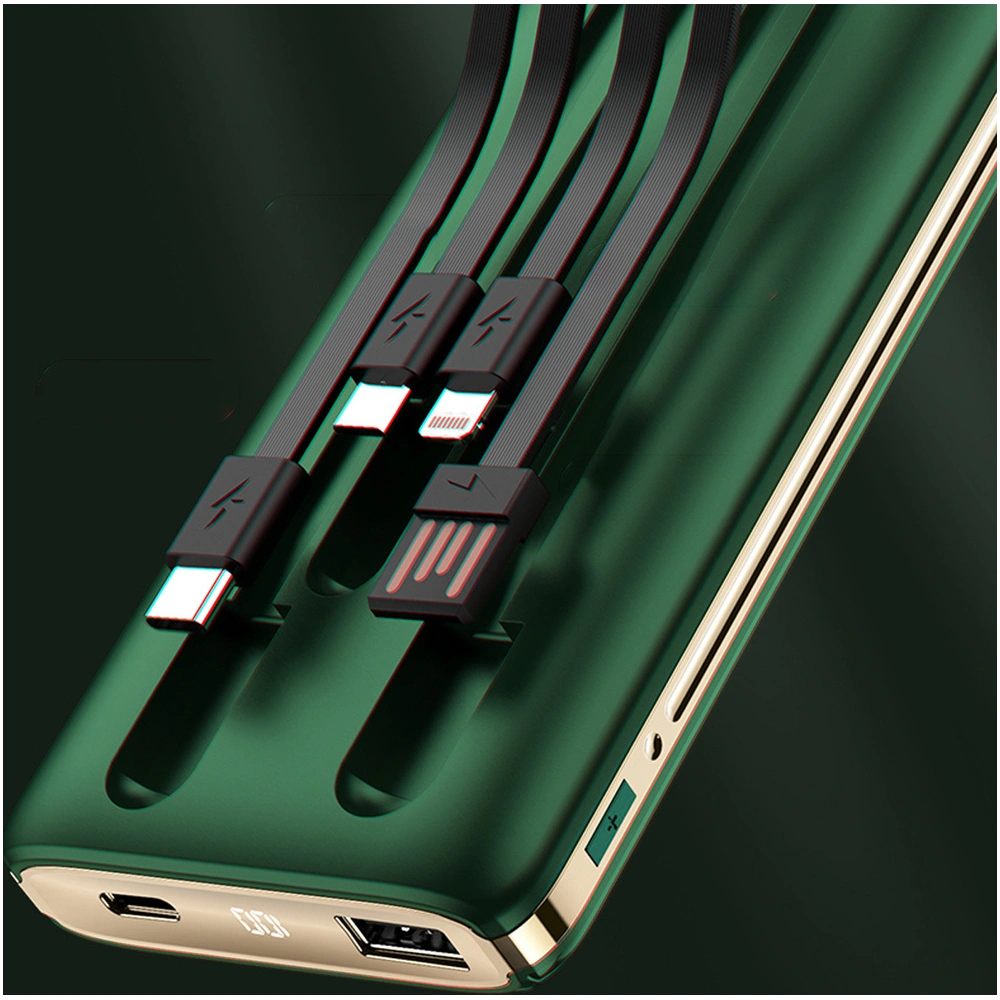 Powerbank Dudao K4Pro z wbudowanymi kablami 10000mAh wyświetlacz LED zielony