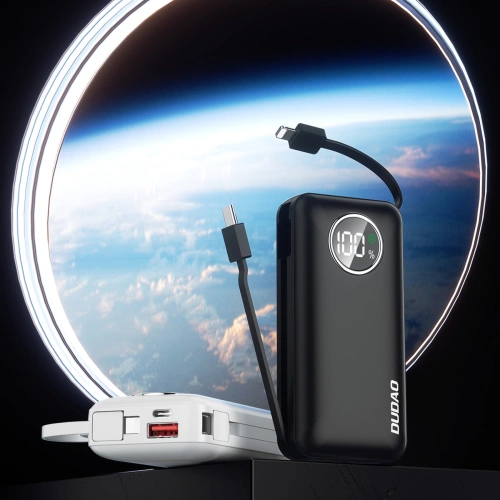 Kup Powerbank Dudao K15sB 10000mAh 1xUSB-A / 1xUSB-C 22.5W cu cablu încorporat 1xLightning / 1xUSB-C negru - DDA257 - {ean13} - Sklep Home Screen
