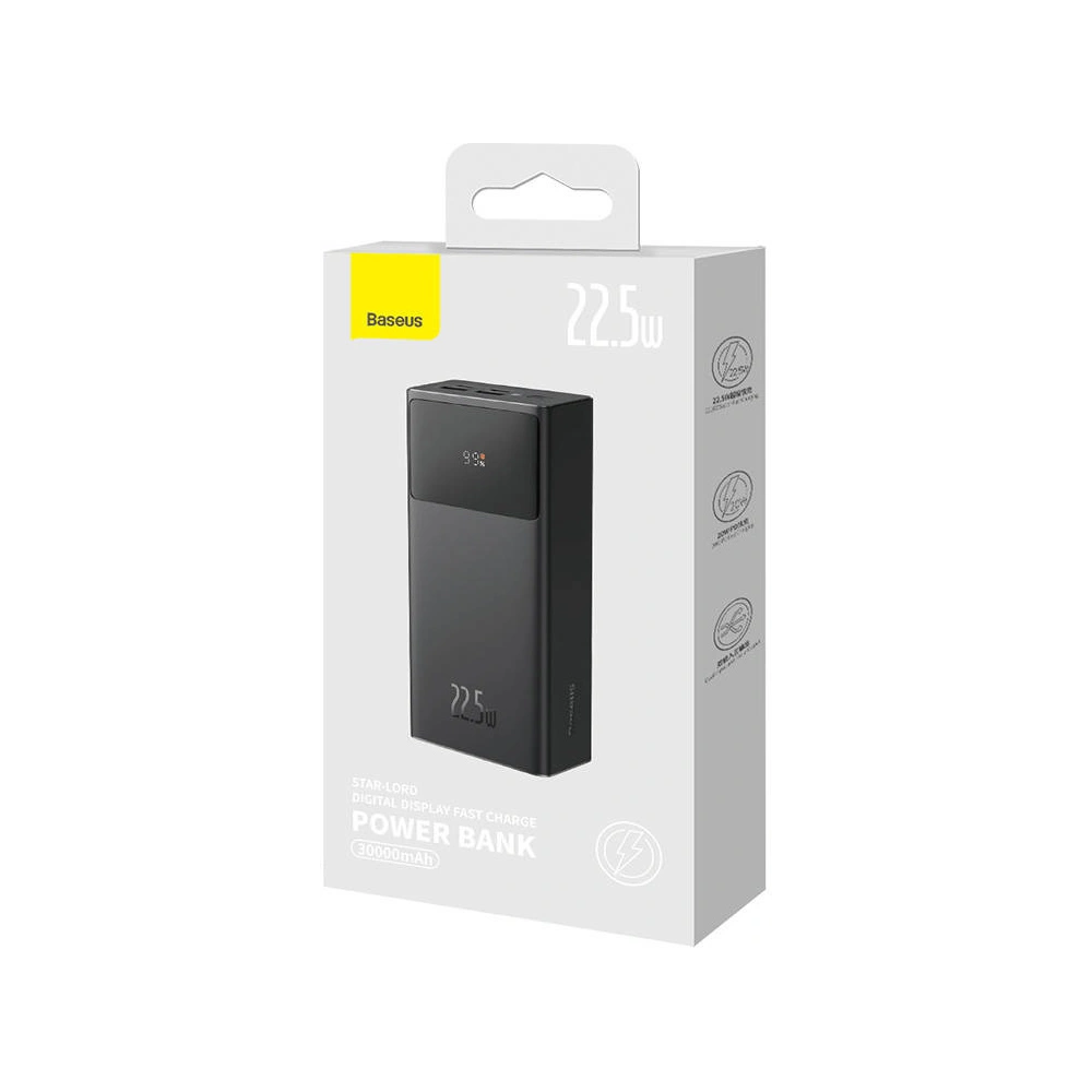 Powerbank Baseus Star-Lord 30000mAh, 22.5W, USB, USB-C (czarny)