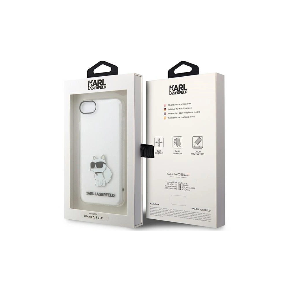 Etui Karl Lagerfeld KLHCI8HNCHTCT Apple iPhone SE 2022/SE 2020/8/7 transparent hardcase Ikonik Choupette