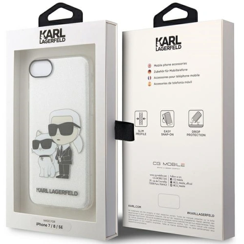 Buy Karl Lagerfeld KLHCI8HNKCTGT Apple iPhone SE 2022/SE 2020/8/7 transparent hardcase Gliter Karl&Choupette - KLD1521 - {ean13} - Home Screen Store Europe