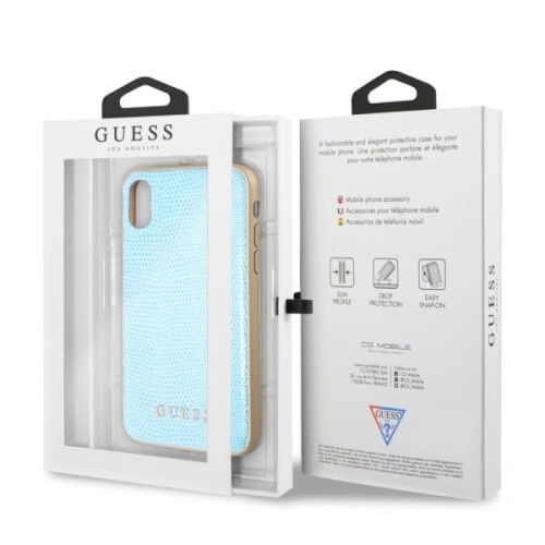 Kup Etui Guess GUHCPXPYLBL Apple iPhone XS/X albastru/python - GUE2430 - {ean13} - Sklep Home Screen